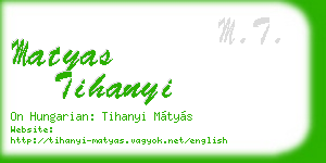 matyas tihanyi business card